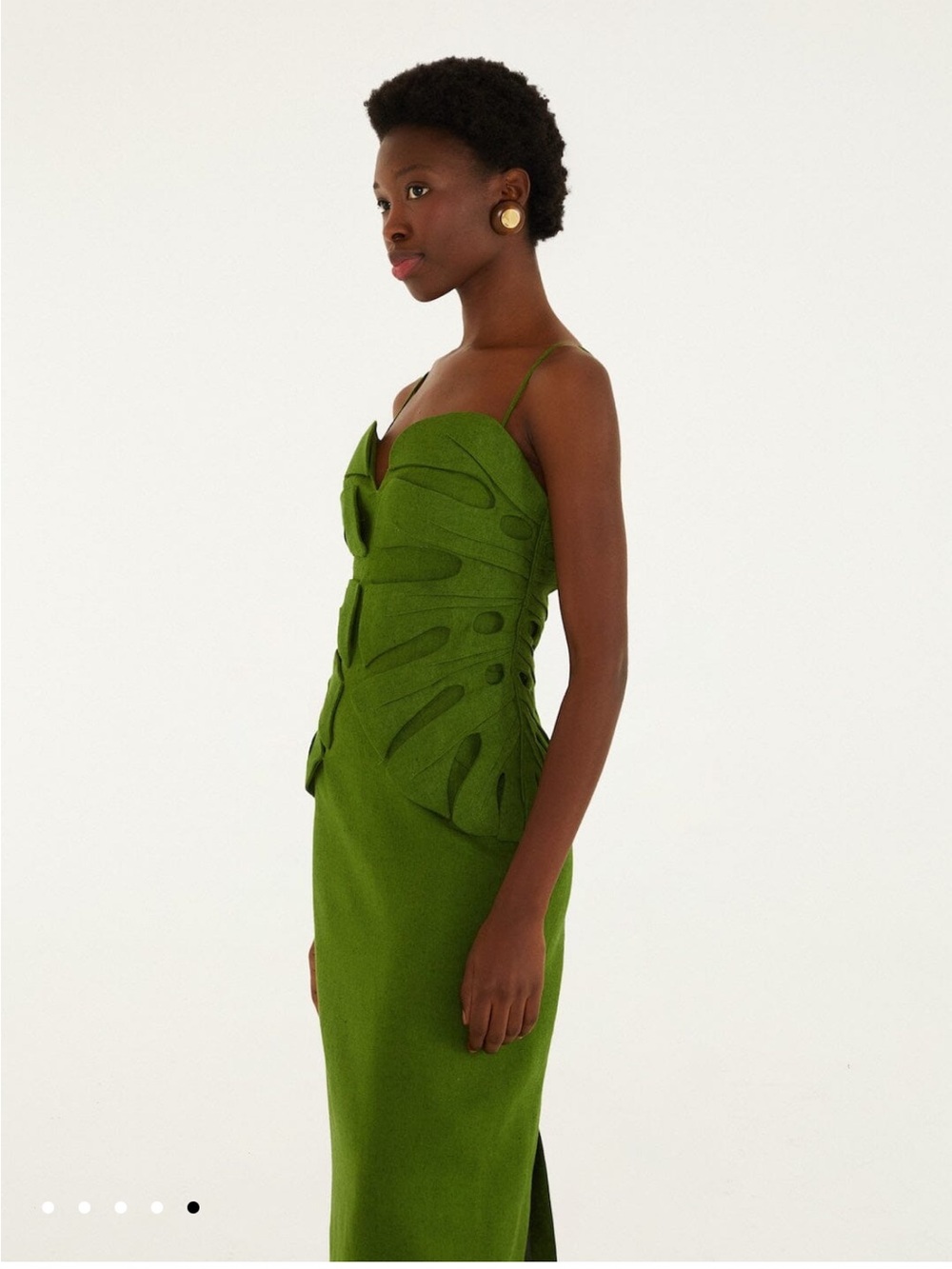 NWT Green Monstera Leaf Sleeveless Maxi Dress - Picture 4 of 4